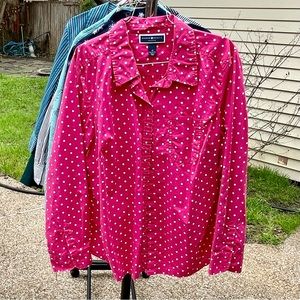 Pink blouse with polka dots